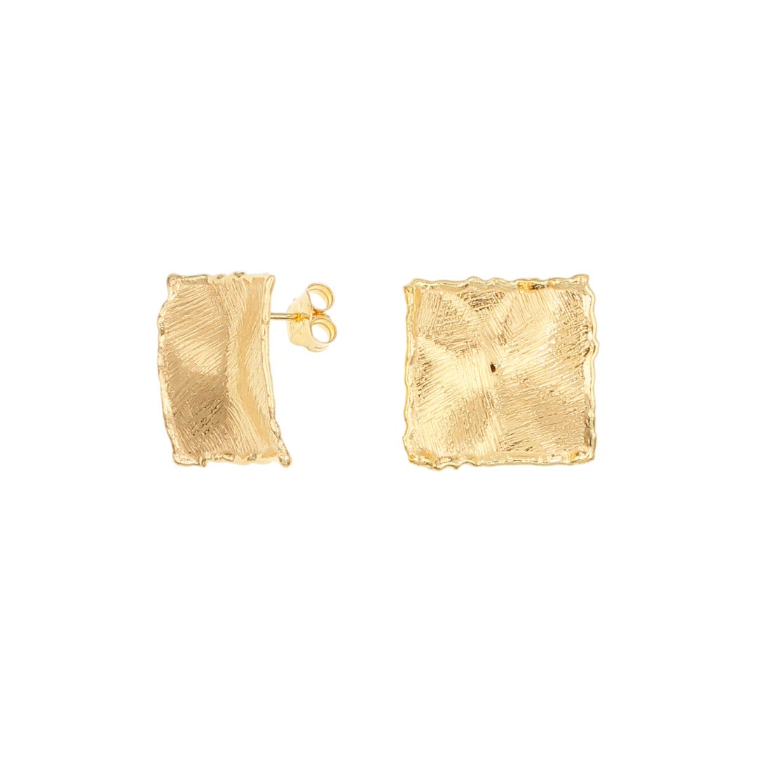 GAIA SQUARE EARRING - STERLING SILVER / 18K GOLD-PLATING