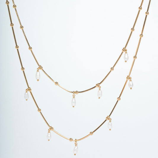 VIVIAN NECKLACE - Sterling silver / 18k gold-plating, pearls