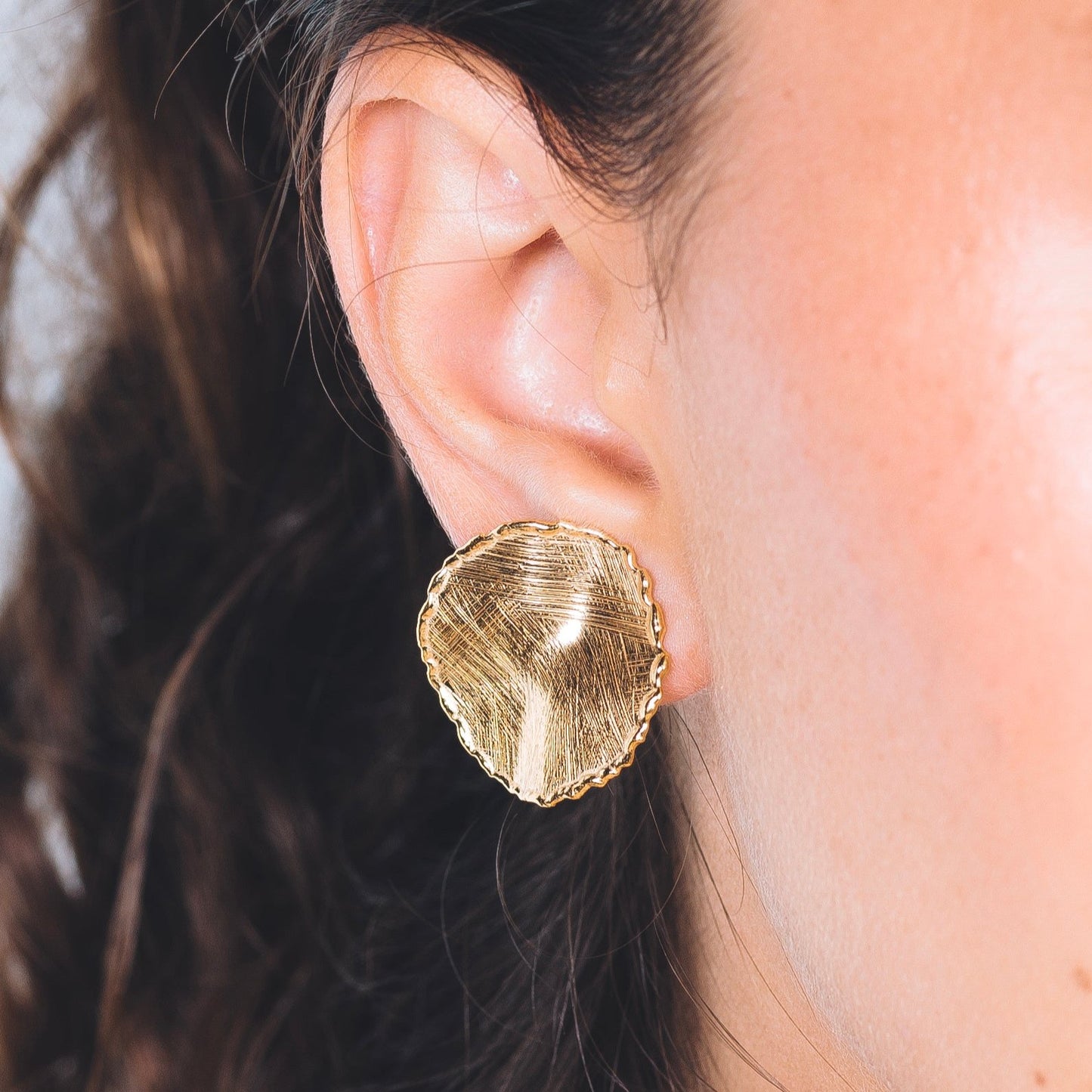 GAIA ROUND EARRING - Sterling Silver / 18k Gold-plating