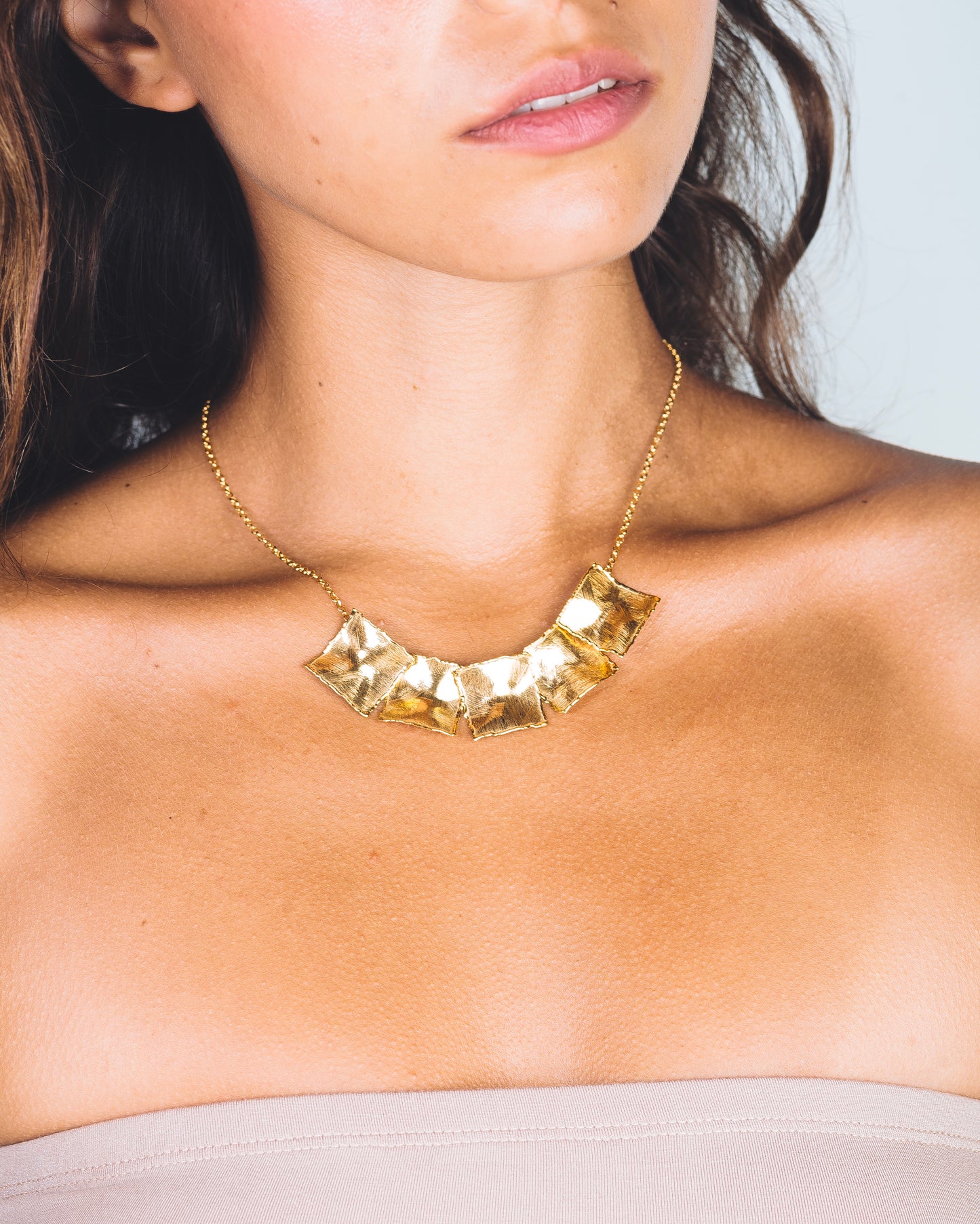 GAIA SQUARE NECKLACE -  Sterling Silver / 18k Gold-plating